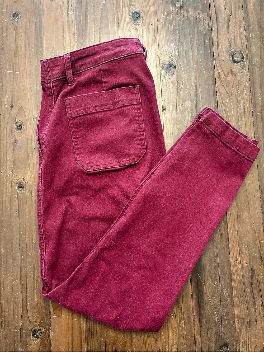Studio Blue Utility Skinny Pants Burgundy Wine Red Size 29